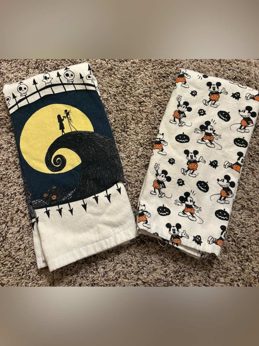 Disney Halloween Kitchen Towels Set Mickey Nightmare Before Christmas
